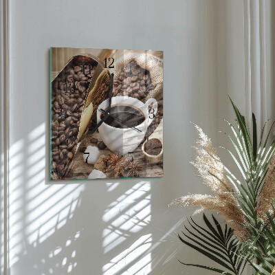 Wanduhr aus glas Kaffee