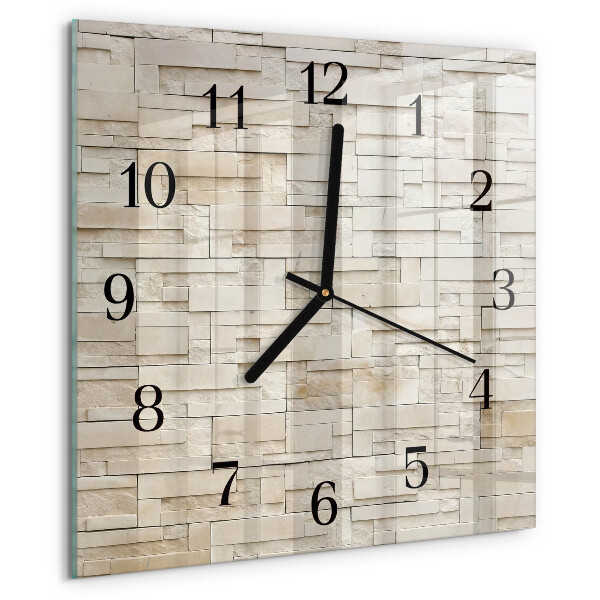 Wanduhr aus glas Steinmauer