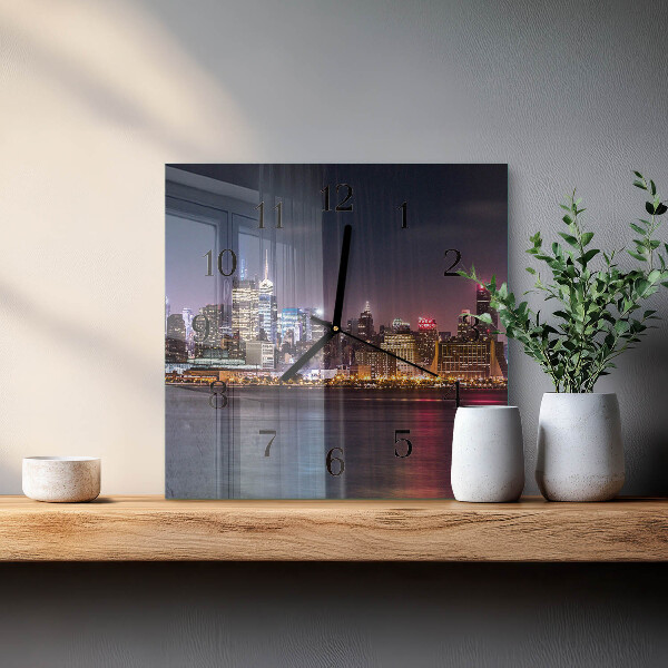 Wanduhr aus glas Horizont