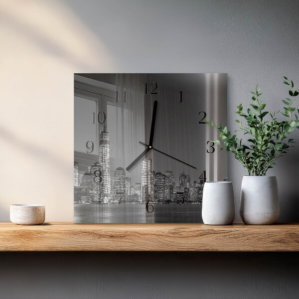 Wanduhr aus glas Horizont