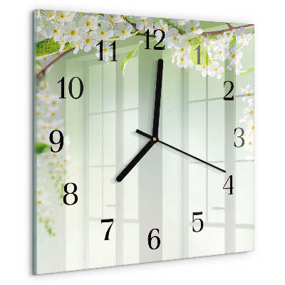 Wanduhr aus glas Frühling
