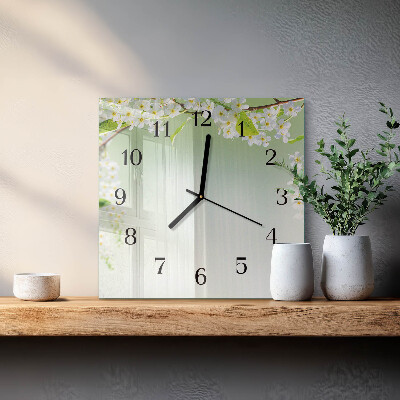 Wanduhr aus glas Frühling