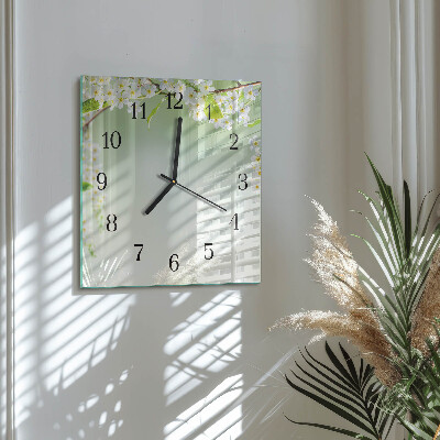 Wanduhr aus glas Frühling