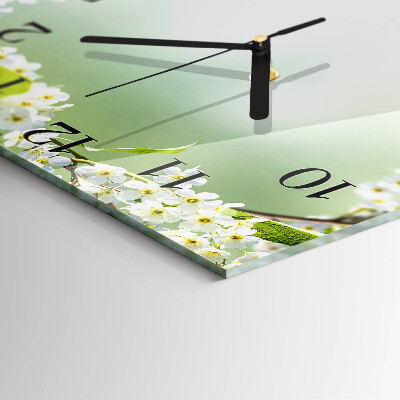 Wanduhr aus glas Frühling