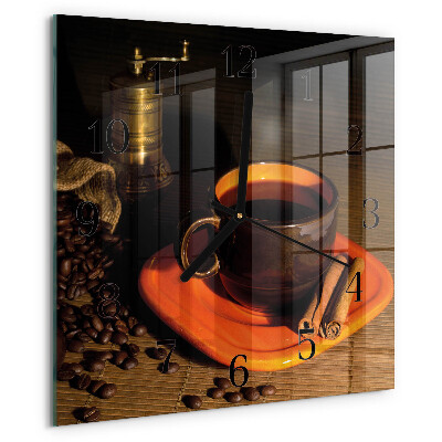 Wanduhr aus glas Kaffee