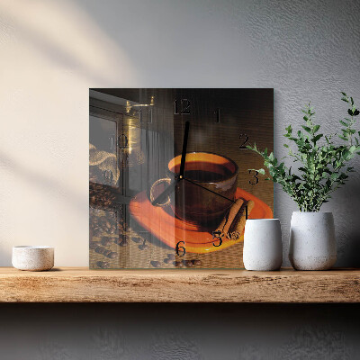 Wanduhr aus glas Kaffee