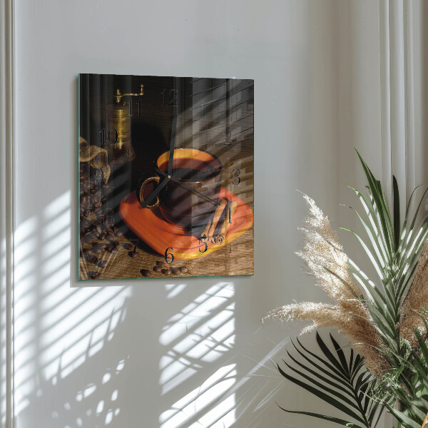 Wanduhr aus glas Kaffee