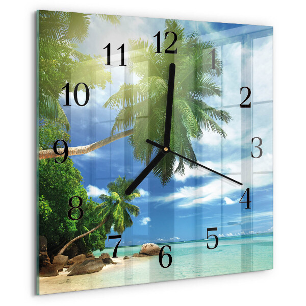 Wanduhr aus glas Palm Island