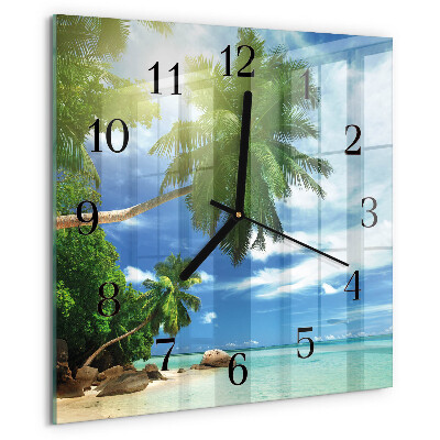 Wanduhr aus glas Palm Island