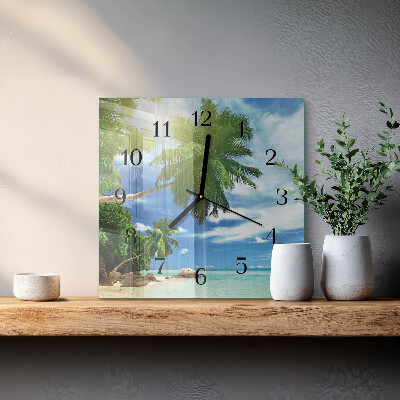 Wanduhr aus glas Palm Island