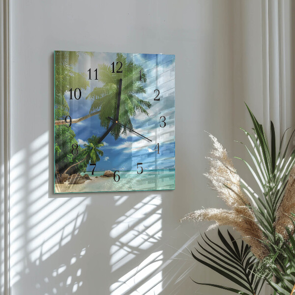 Wanduhr aus glas Palm Island