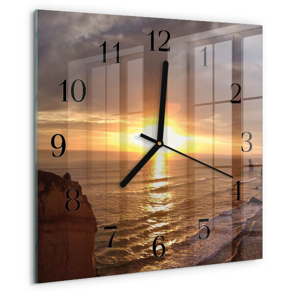 Wanduhr aus glas Sonnenuntergang