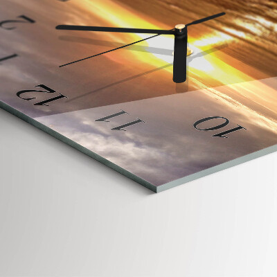 Wanduhr aus glas Sonnenuntergang