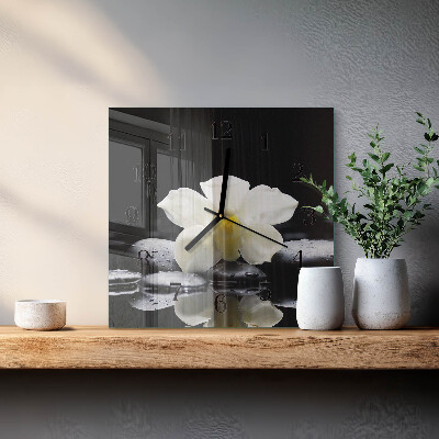 Wanduhr aus glas Orchideensteine