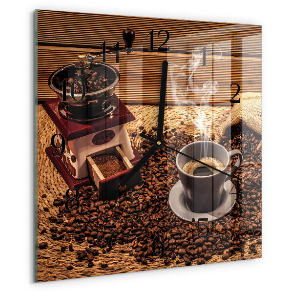 Wanduhr aus glas Kaffeebohnen
