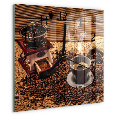 Wanduhr aus glas Kaffeebohnen