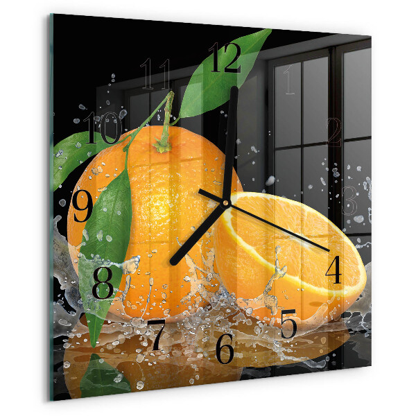Wanduhr aus glas Orangen