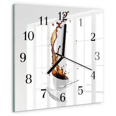 Wanduhr aus glas Kaffee