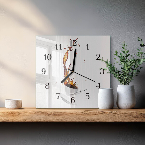 Wanduhr aus glas Kaffee