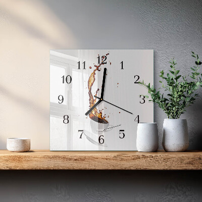 Wanduhr aus glas Kaffee
