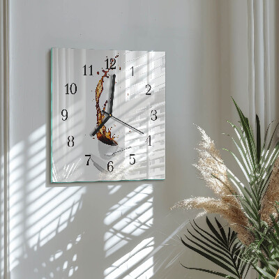 Wanduhr aus glas Kaffee