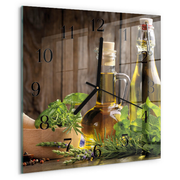 Wanduhr aus glas Öl