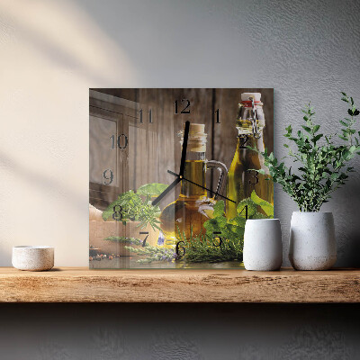 Wanduhr aus glas Öl