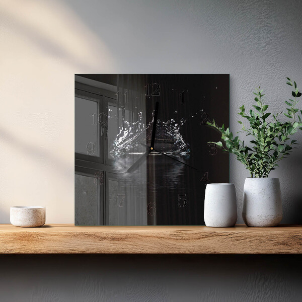 Wanduhr aus glas Wasser