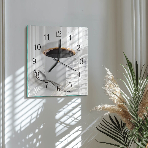 Wanduhr aus glas Kaffee