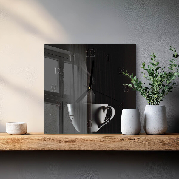 Wanduhr aus glas Tasse
