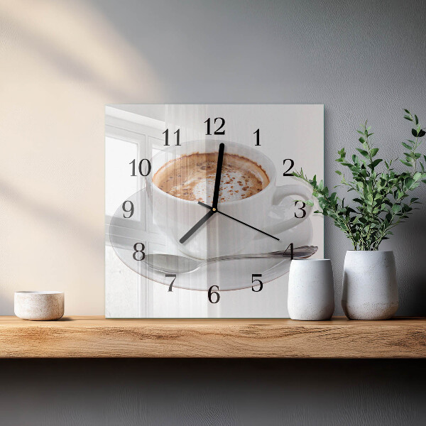 Wanduhr aus glas Kaffee