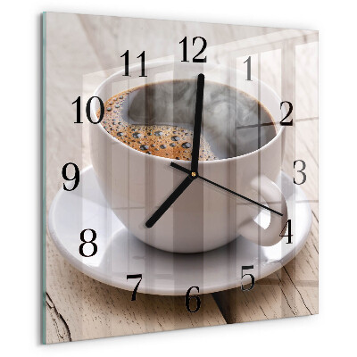 Wanduhr aus glas Kaffee