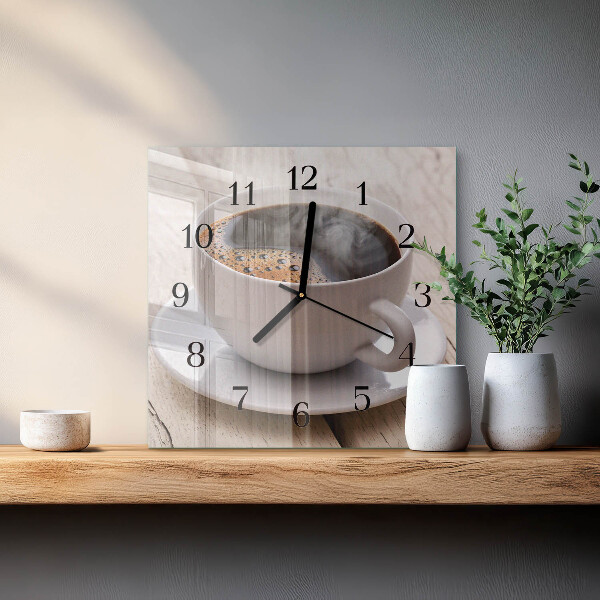 Wanduhr aus glas Kaffee