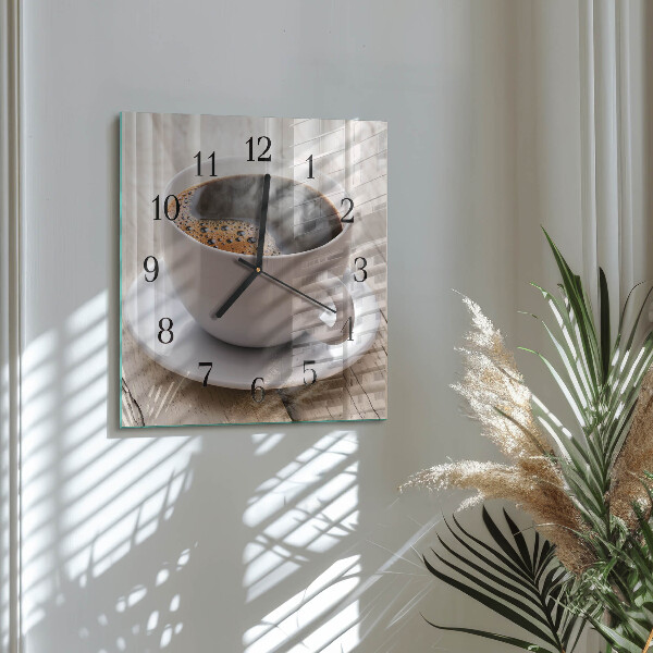 Wanduhr aus glas Kaffee