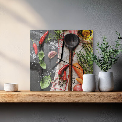 Wanduhr aus glas Gewürze