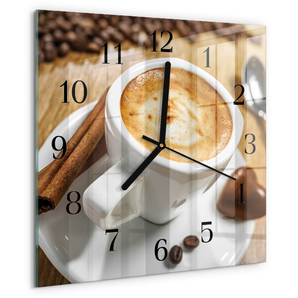 Wanduhr aus glas Kaffee