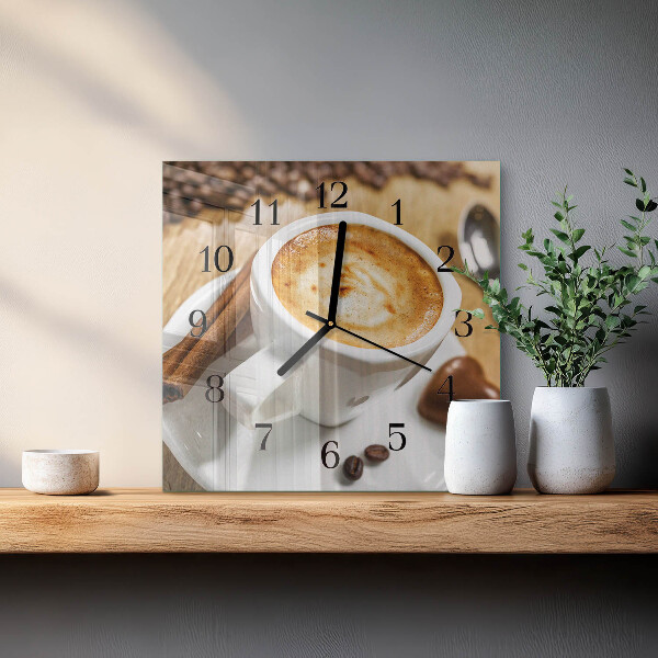 Wanduhr aus glas Kaffee