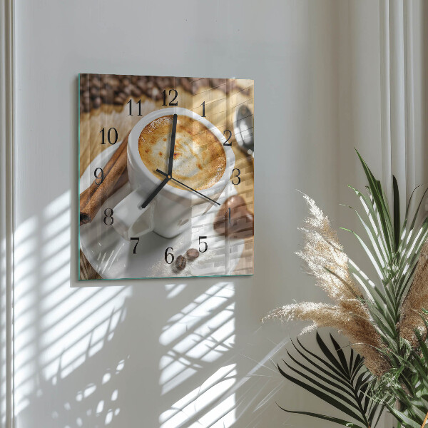 Wanduhr aus glas Kaffee