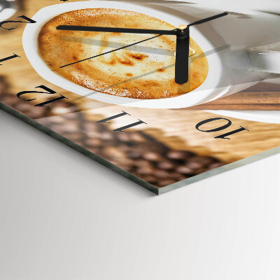 Wanduhr aus glas Kaffee