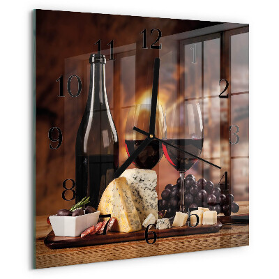 Wanduhr aus glas Wein