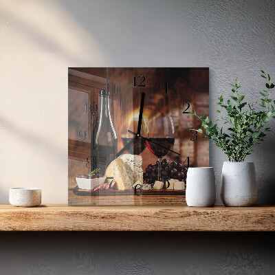Wanduhr aus glas Wein