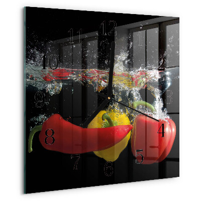 Wanduhr aus glas Pfeffer