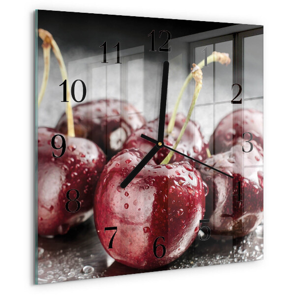 Wanduhr aus glas Kirsche