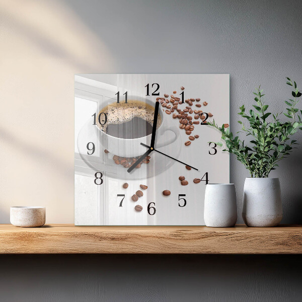 Wanduhr aus glas Kaffee