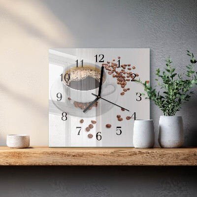 Wanduhr aus glas Kaffee
