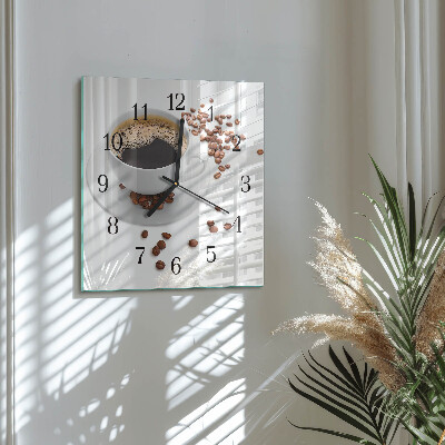 Wanduhr aus glas Kaffee