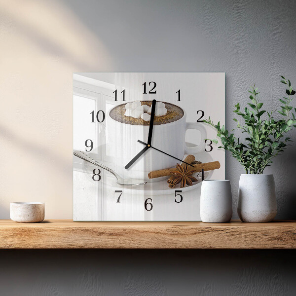 Wanduhr aus glas Schokolade