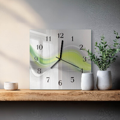 Wanduhr aus glas Farbwellen