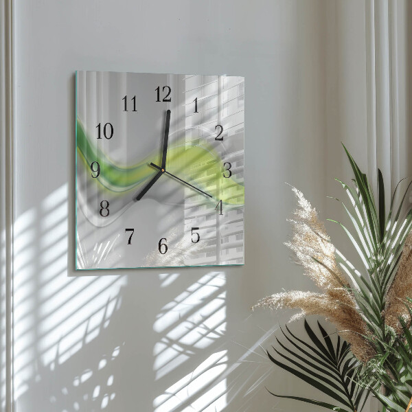 Wanduhr aus glas Farbwellen