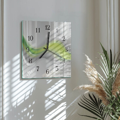 Wanduhr aus glas Farbwellen